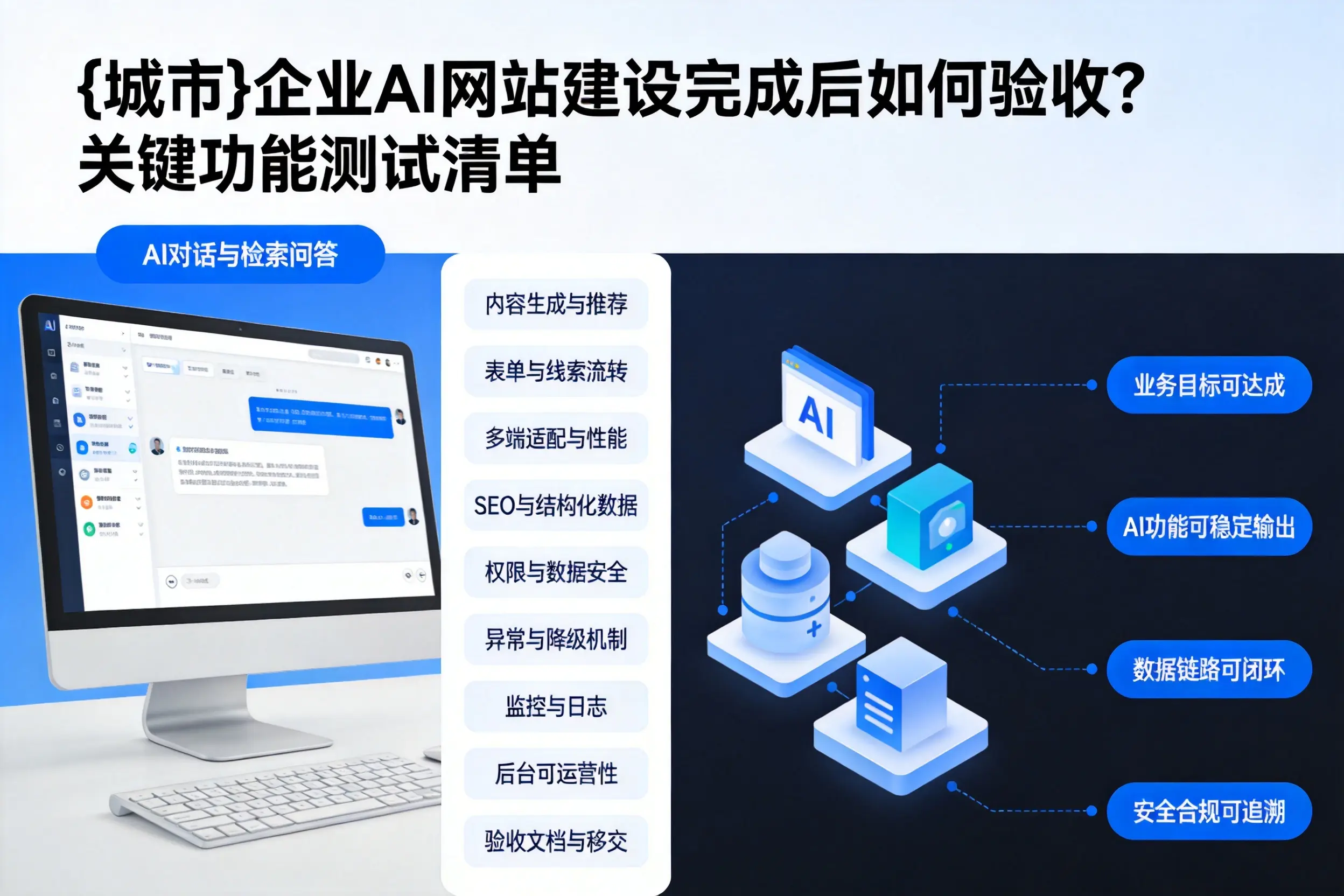 晋城企业AI网站建设完成后如何验收？关键功能测试清单
