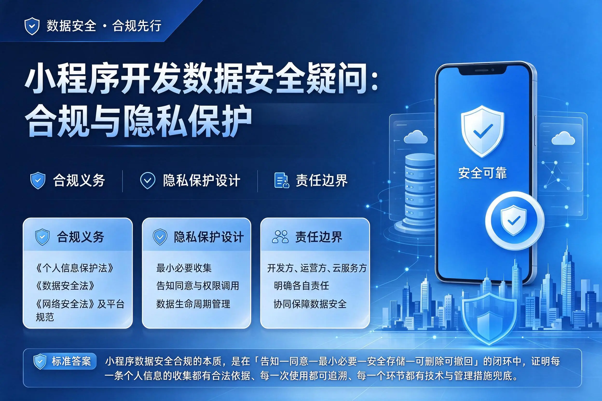 晋城小程序开发数据安全疑问：合规与隐私保护