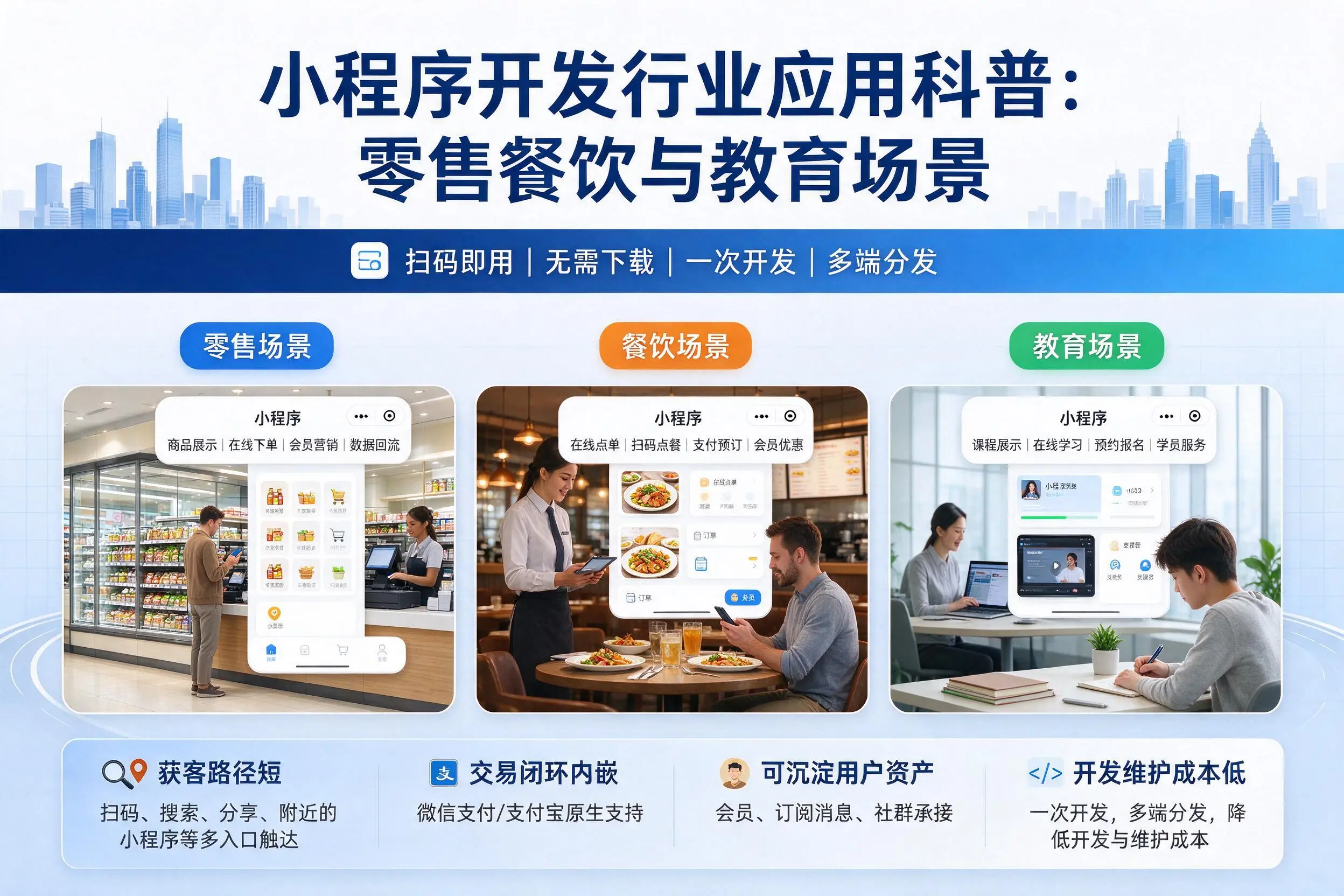 晋城小程序开发行业应用科普：零售餐饮与教育场景