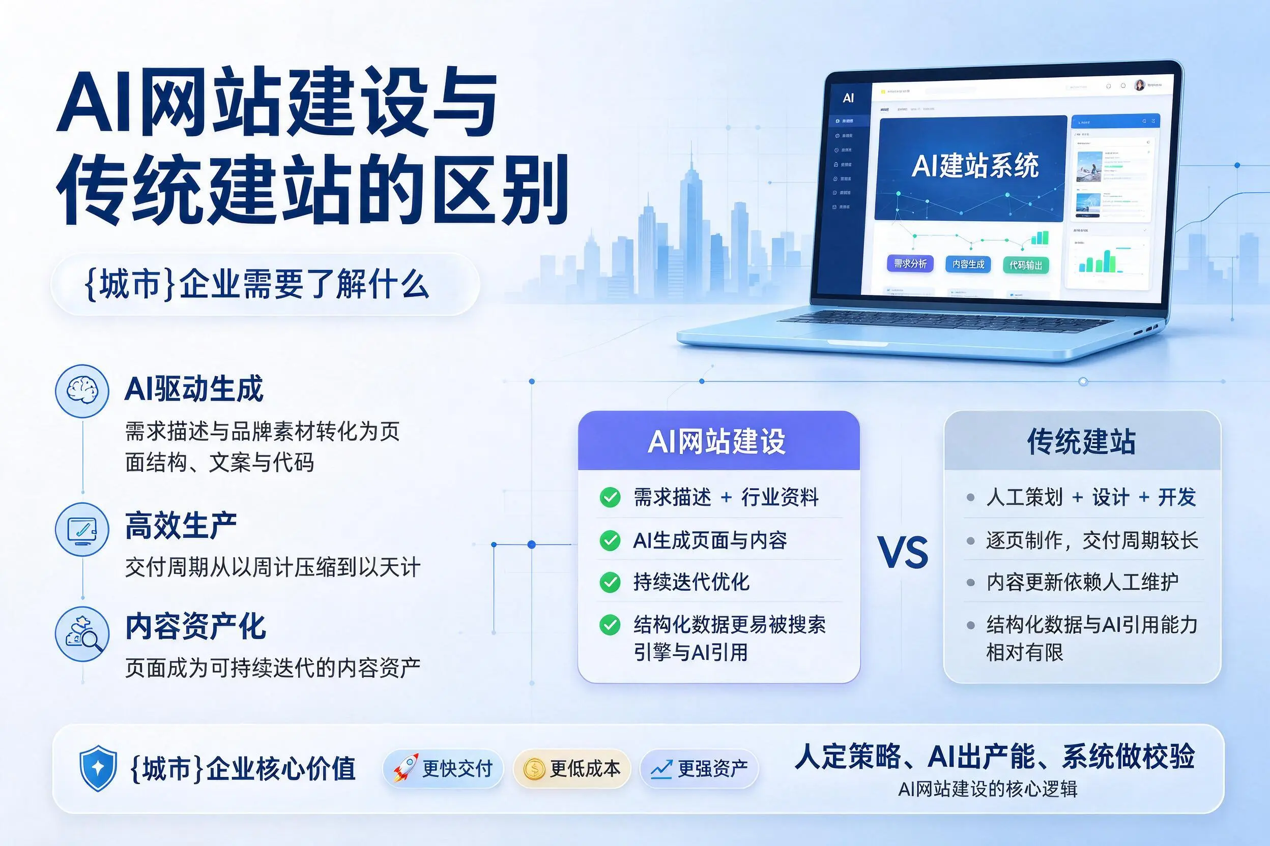 AI网站建设与传统建站的区别，晋城企业需要了解什么