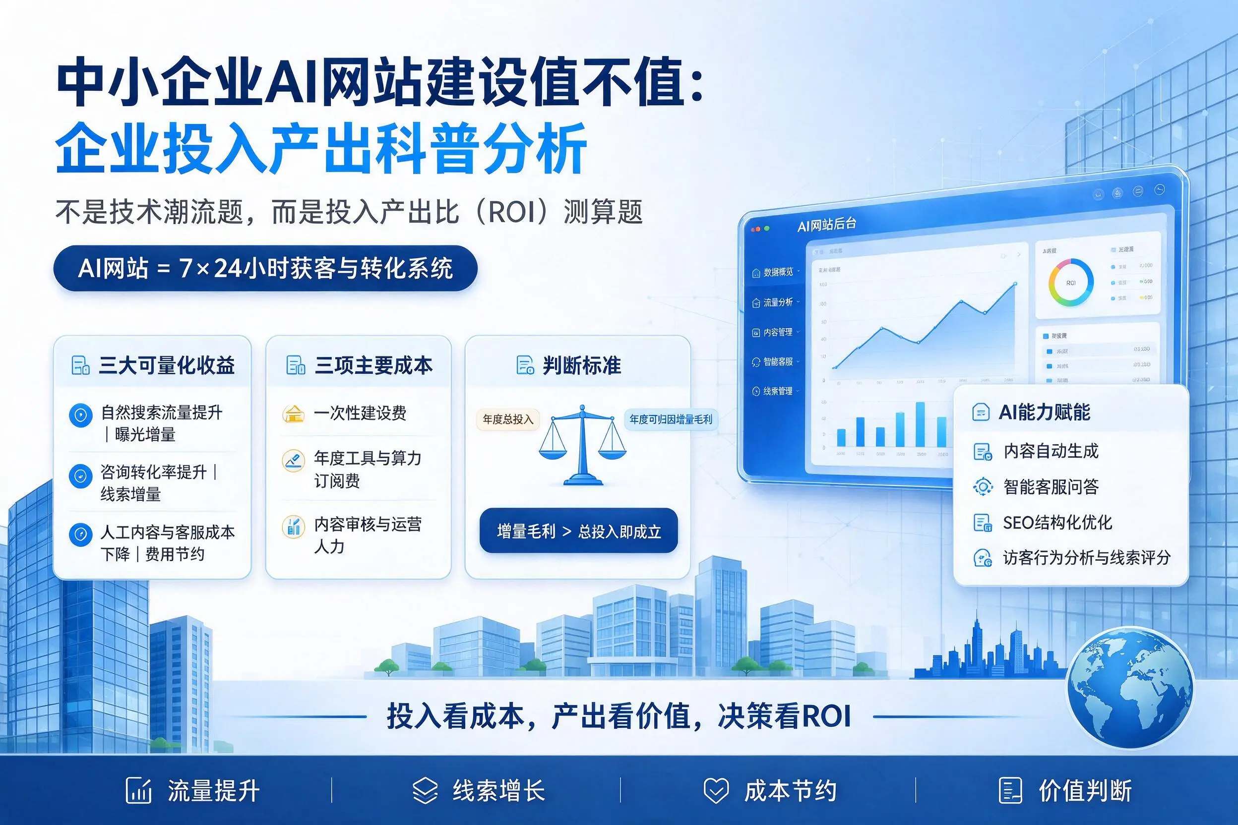 中小企业AI网站建设值不值：晋城企业投入产出科普分析