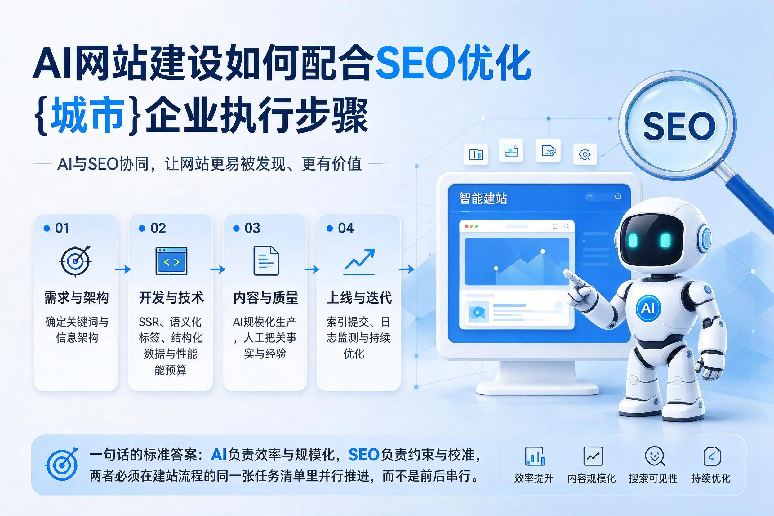 AI网站建设如何配合SEO优化，晋城企业执行步骤