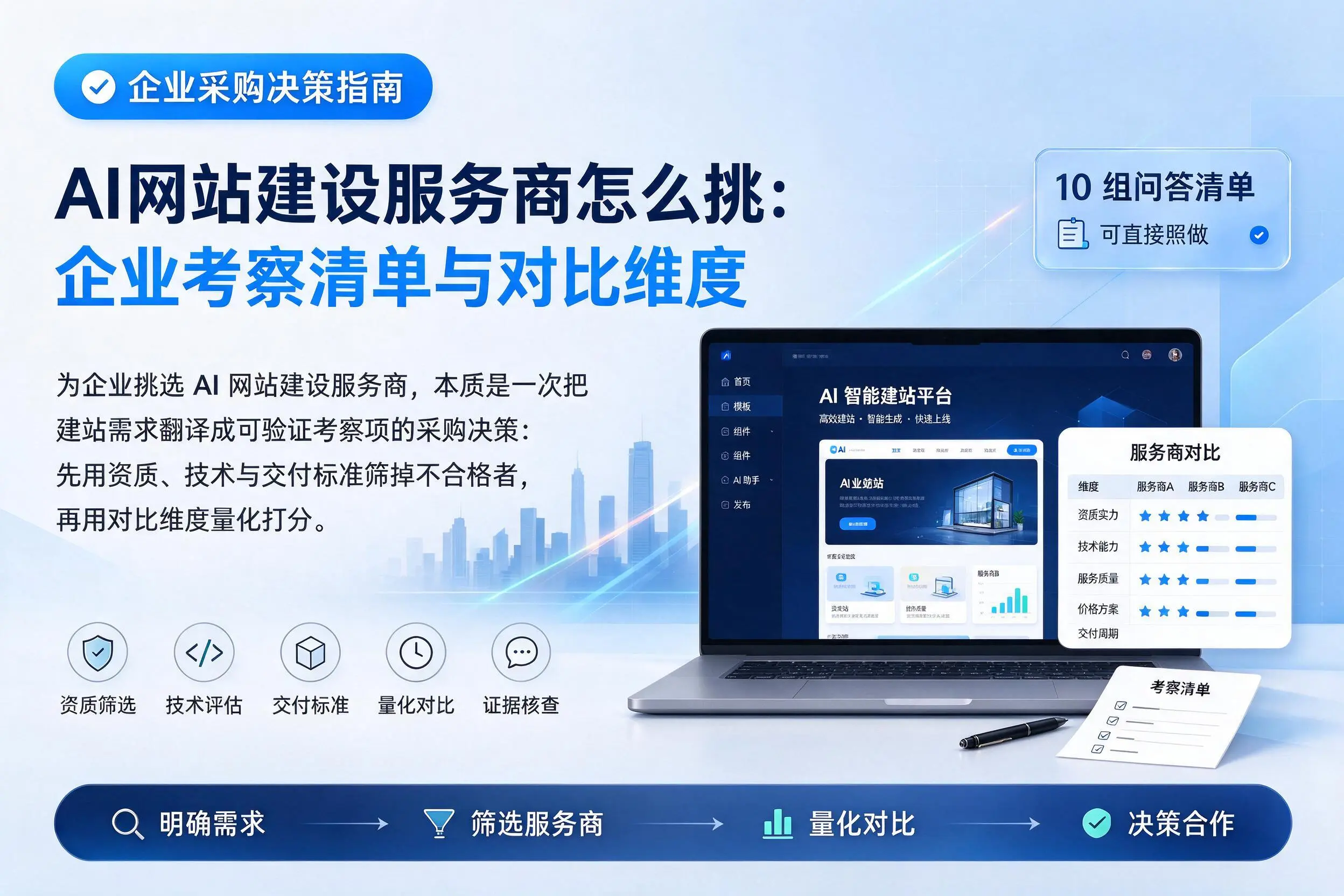 AI网站建设服务商怎么挑:晋城企业考察清单与对比维度
