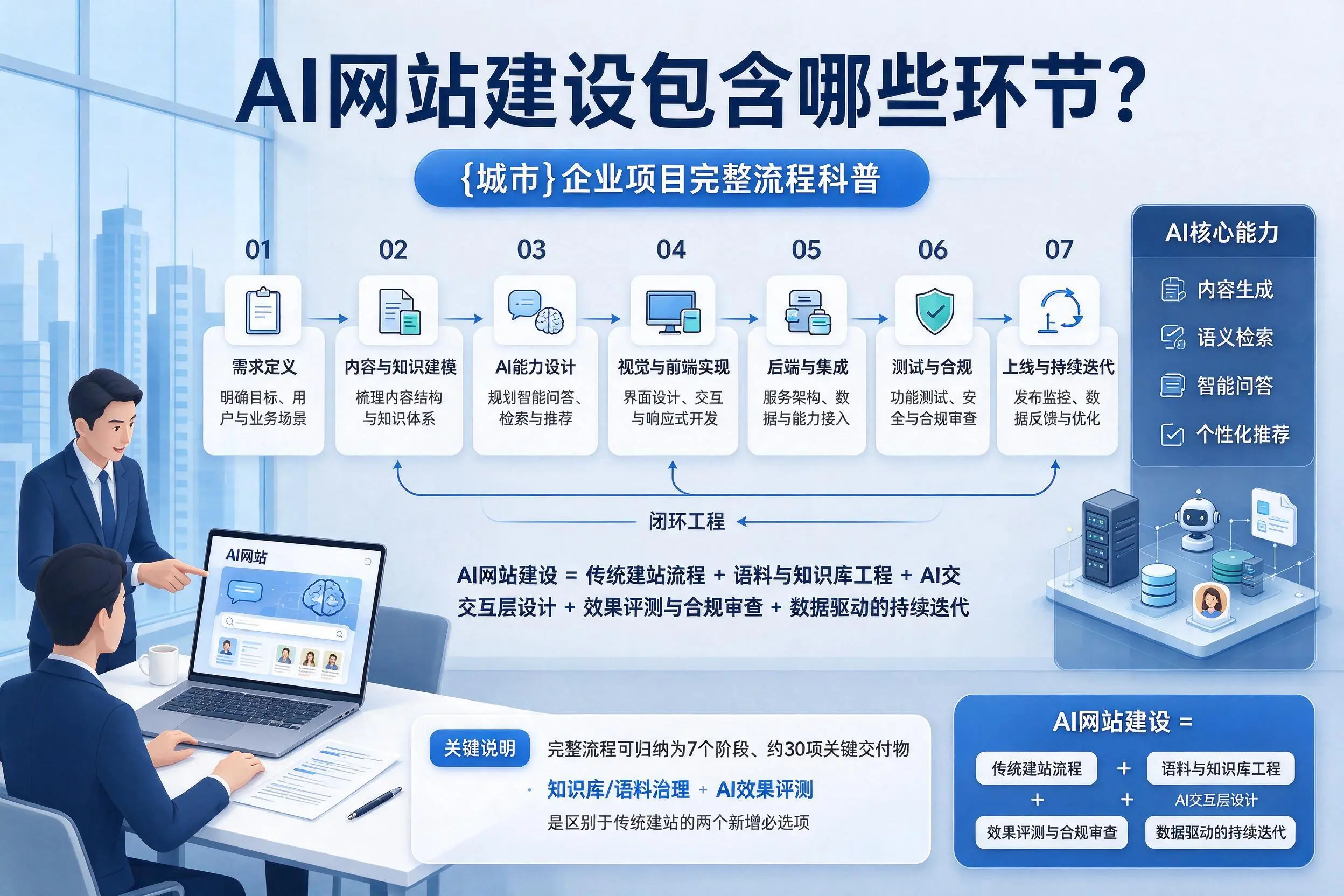 AI网站建设包含哪些环节？晋城企业项目完整流程科普